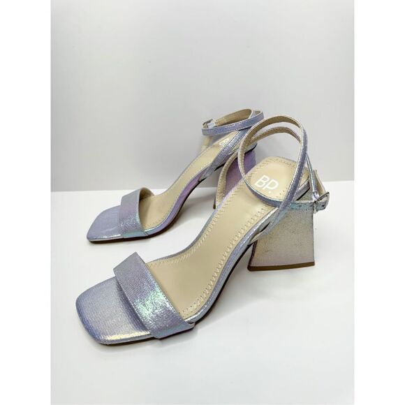 BP Sandals Womens Size 5 Lilac Parker Ankle Strap Chunky Triangular Heels - Picture 2 of 10
